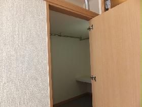 Living and room. Full size walk-in closet