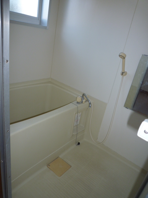 Bath. There is a window is bright.