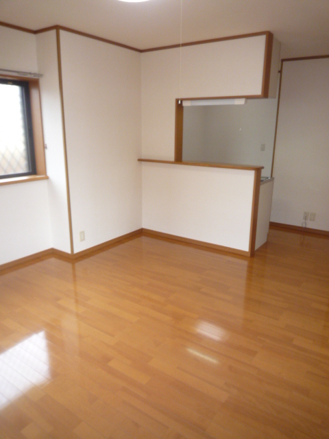 Living and room. Face-to-face counter kitchen