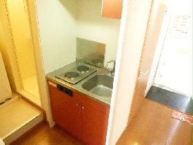 Kitchen. Since the electric stove (2 burners), It is safe