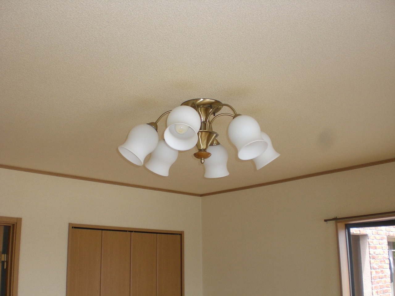 Living and room. Cute lighting fixture
