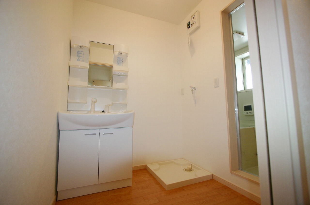 Washroom. Shower Dresser, This room also put the washing machine