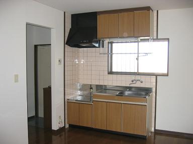 Kitchen. Bright kitchen with a window
