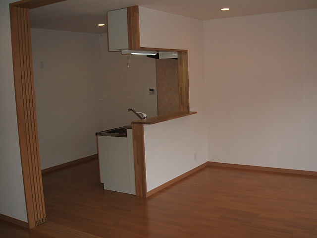 Living and room. Face-to-face is the kitchen. 