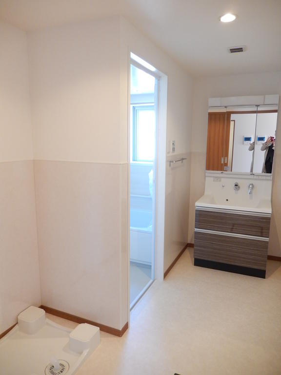 Washroom. Bathroom Vanity, Loose wide washroom