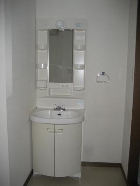 Washroom. There is a bathroom on the left