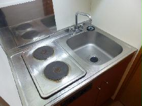 Kitchen. It is an electric stove 2-neck