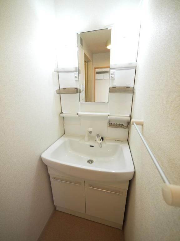 Washroom. Washbasin with shower