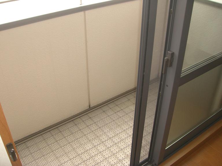 Balcony. The window is a pair of glass