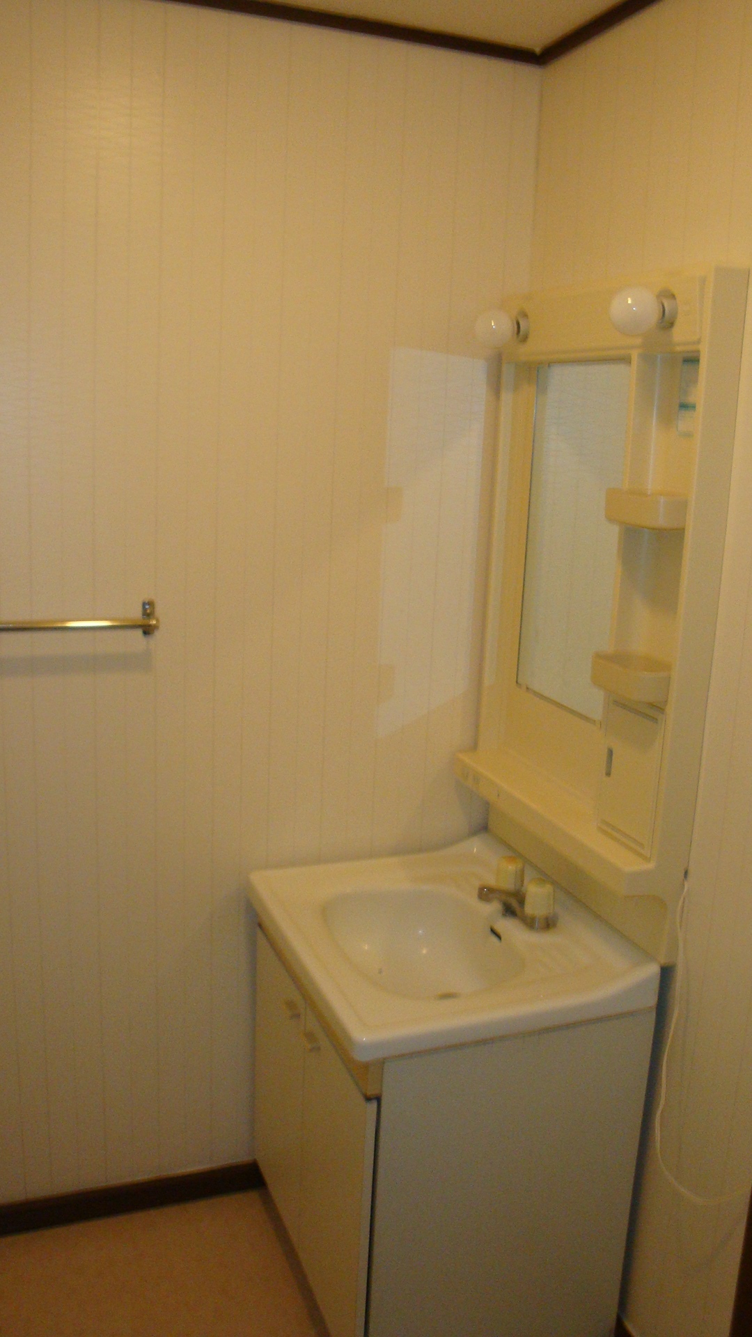 Washroom. Stand-alone is a washbasin