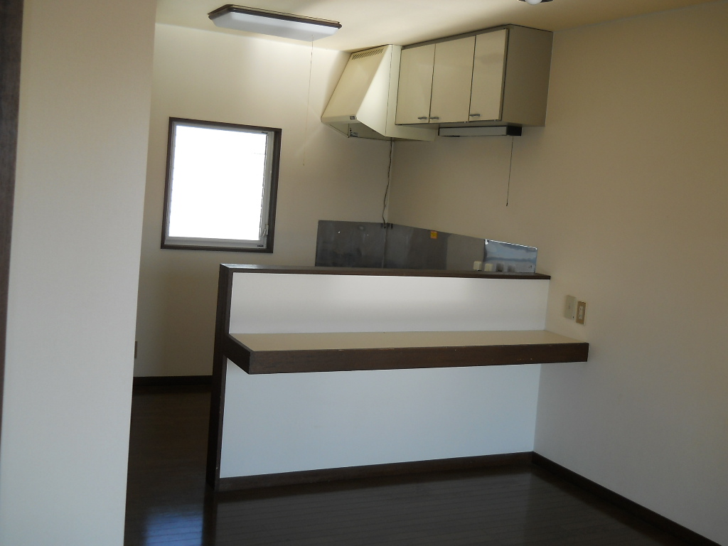 Kitchen. From living the counter kitchen.