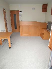 Living and room. Shooting from the window side / With bets / Bet bottom storage