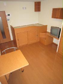 Living and room. Shooting from the window side / With bets / Bet bottom storage