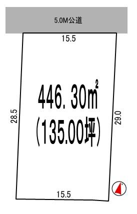 Compartment figure. Land price 6.74 million yen, Land area 446 sq m