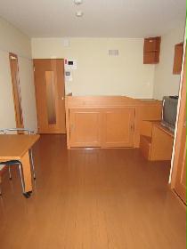 Living and room. Shooting from the window side / With bets / Bet bottom storage