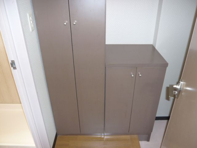 Entrance. Because of a large shoebox, Lot enters shoes.