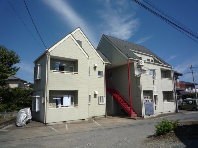 Building appearance. Stairs stylish red! !