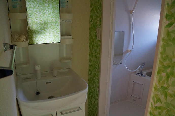 Washroom. Shampoo is Dresser