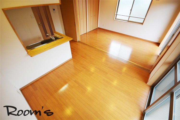 Living and room. Spacious 1LDK opened the door.