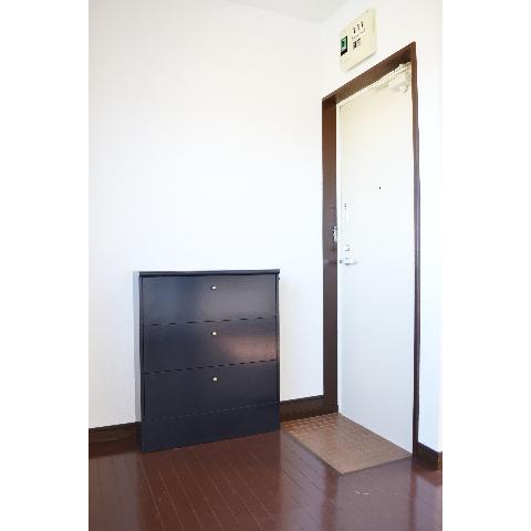 Entrance. Entrance. With a shoe box!