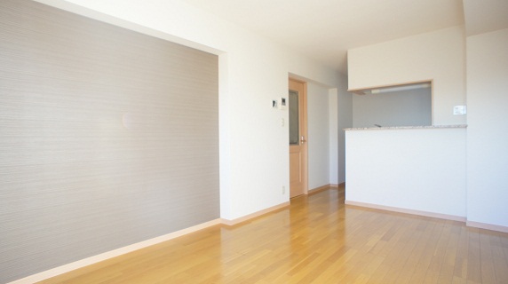 Living and room. Face-to-face kitchen! Flooring! 