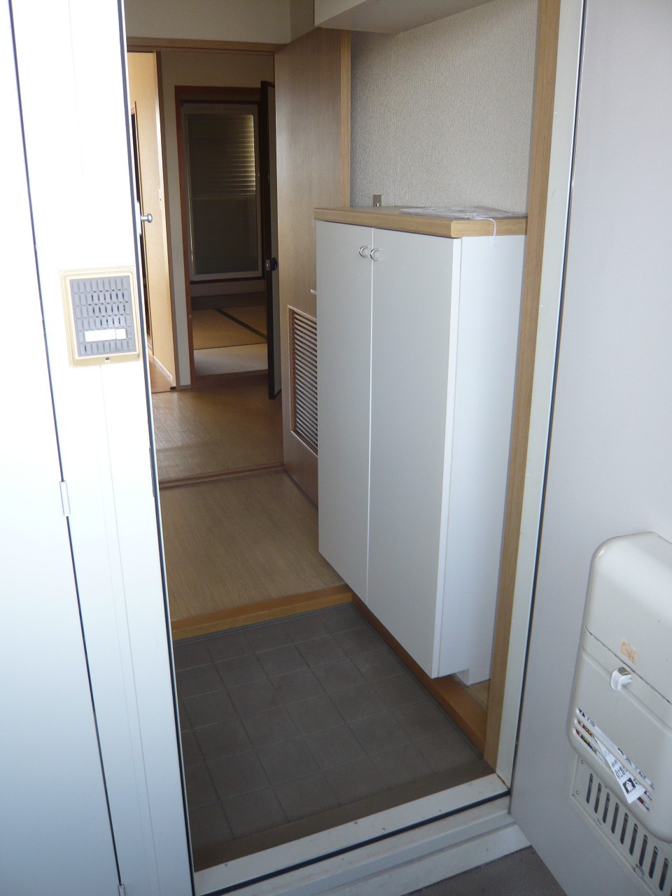 Entrance. Family of shoes will Shimae all because there is a large shoe box there