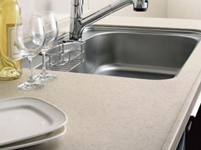 Kitchen.  [Artificial marble countertops] Countertop adopts artificial marble drifts gorgeous impression. Luxury and cleanliness will gracefully directing the kitchen. (Same specifications)