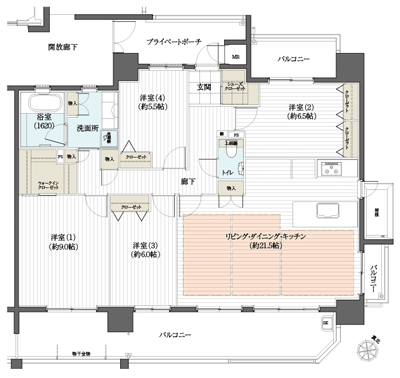 Floor: 4LDK, occupied area: 110.14 sq m, Price: 54.8 million yen
