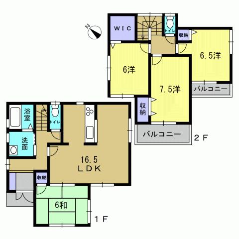 Floor plan. 19,800,000 yen, 4LDK, Land area 216.74 sq m , Building area 98.82 sq m 4LDK