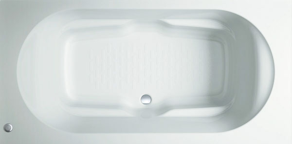 Bathing-wash room.  [Round line tub] Tub smooth curve gives a soft impression. Backrest stuck to the shape and angle to stabilize the body, It will produce a pleasant bath time. (Same specifications)