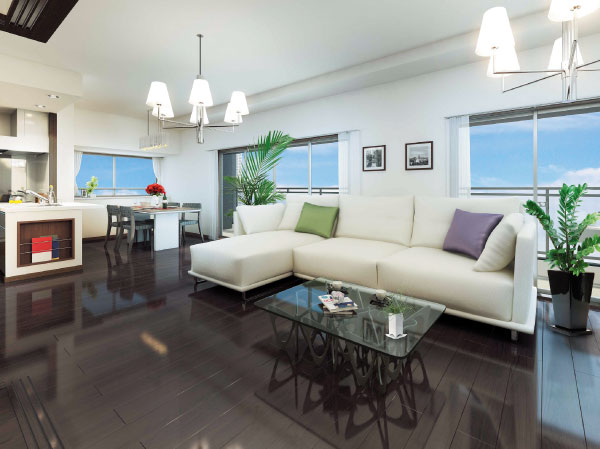 Room and equipment. There is a place where important people gather talk. Living is the main stage living ・ Dining, Room space full of design and high-quality interior, It will produce a space for gathering with family. (B type living ・ Dining Rendering)