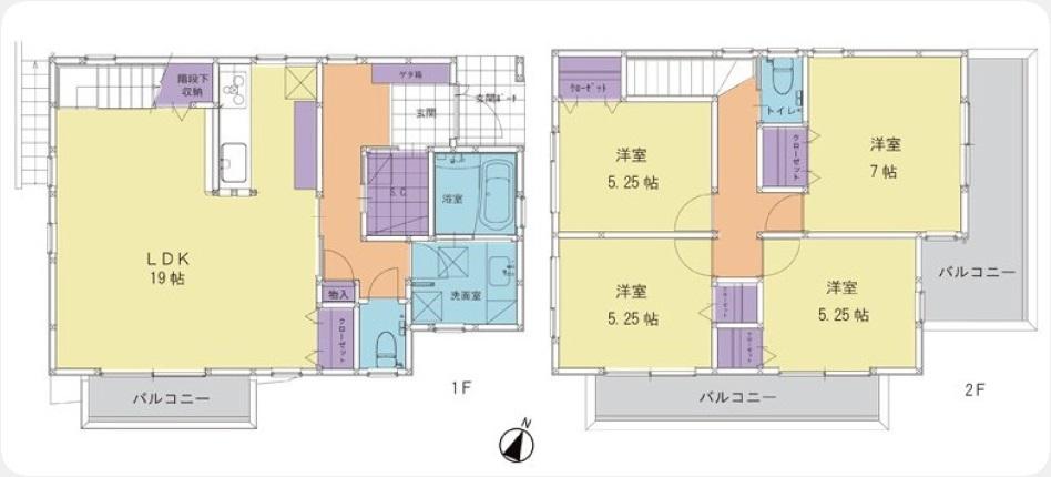 Floor plan. 35 million yen, 4LDK, Land area 136.79 sq m , Building area 105.99 sq m