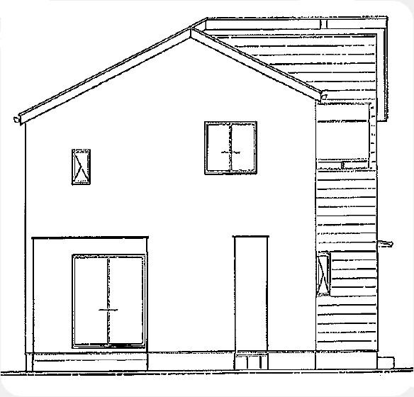 Rendering (appearance). West side elevational view