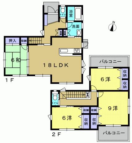 Floor plan. 24.5 million yen, 4LDK, Land area 165.99 sq m , Building area 111.37 sq m 4LDK
