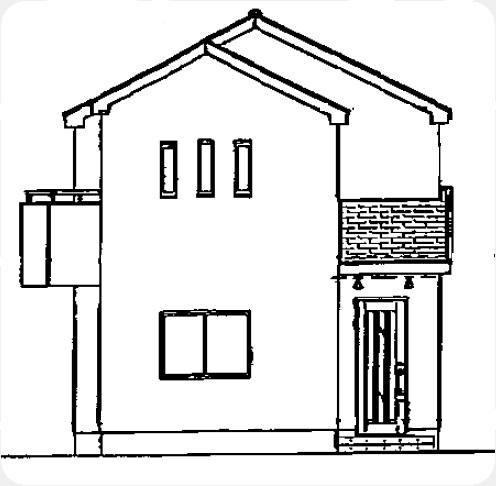 Rendering (appearance). East side elevational view