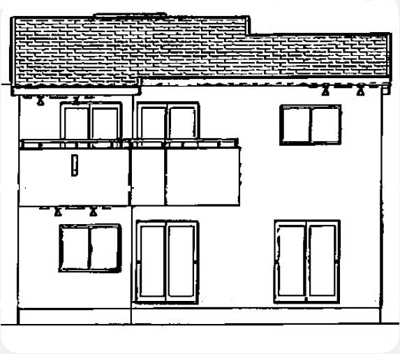 Rendering (appearance). South side elevational view