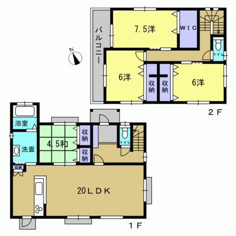 Floor plan. 23,700,000 yen, 4LDK, Land area 272.15 sq m , Building area 111.37 sq m 4LDK