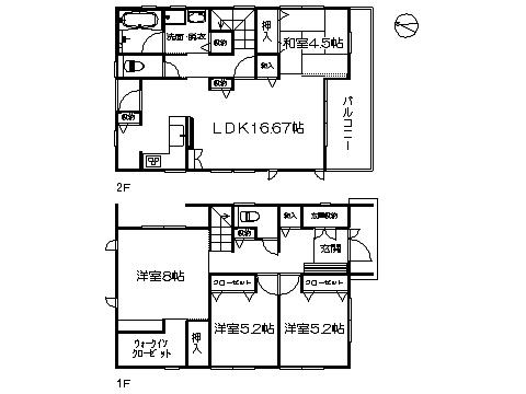Floor plan. 29,800,000 yen, 4LDK, Land area 121.24 sq m , Building area 108.89 sq m ※ Floor Plan current state priority