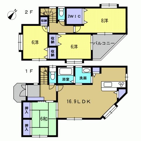 Floor plan. 27.3 million yen, 4LDK, Land area 143.12 sq m , Building area 110.96 sq m 4LDK