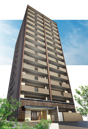 Shared facilities.  [The refinement of expression was sublimated to the style impression vivid modern design] Pomp and Circumstance and the ground 15-storey design of the building will claim the pride and joy to live here. The appearance of a calm beige decor Brown of Marion to the center in the keynote, By being conscious of the vertical line of the building, yet simple, Produce a refined elegance. It gives the impression that stand out in the landscape of this town. (Exterior view)