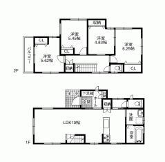 Floor plan. 23.5 million yen, 4LDK, Land area 94.61 sq m , Building area 96.39 sq m