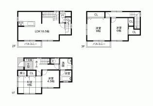 Floor plan. 26,980,000 yen, 4LDK, Land area 119.02 sq m , Building area 108.45 sq m