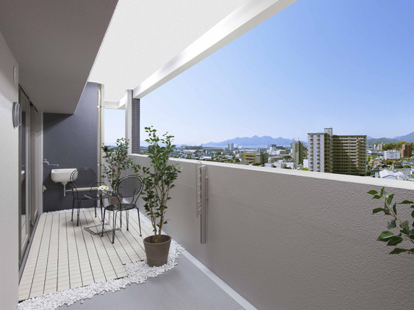 balcony ・ terrace ・ Private garden.  [BALCONY]  ※ View is slightly different from the actual view in a composite of pictures taken from the 10th floor local equivalent to April 2013.