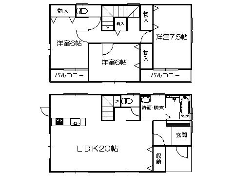 Floor plan. 23,900,000 yen, 3LDK, Land area 117.54 sq m , Building area 100.21 sq m ※ Floor Plan current state priority