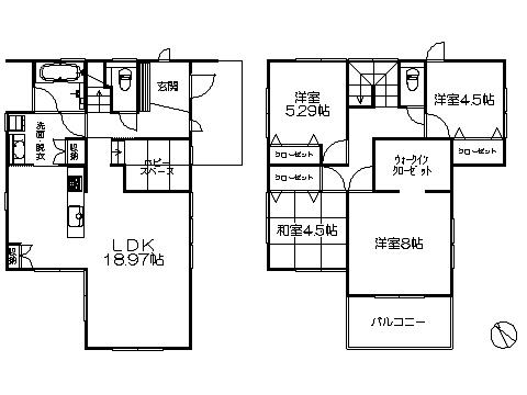 Floor plan. 25,500,000 yen, 4LDK, Land area 172.07 sq m , Building area 111.32 sq m ※ Floor Plan current state priority