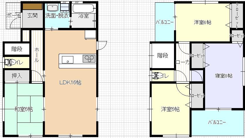 Floor plan. 20.8 million yen, 4LDK, Land area 154.92 sq m , Building area 98.41 sq m