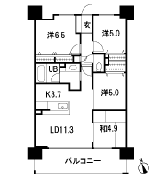 Floor: 4LDK, occupied area: 76.65 sq m, price: 22 million yen