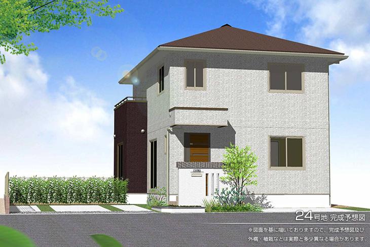 Rendering (appearance).  [No. 24 place]  [Rendering]  ※ Rendering and the outer structure because it drew on the basis of the drawings ・ For planting, There is the actual and somewhat different.