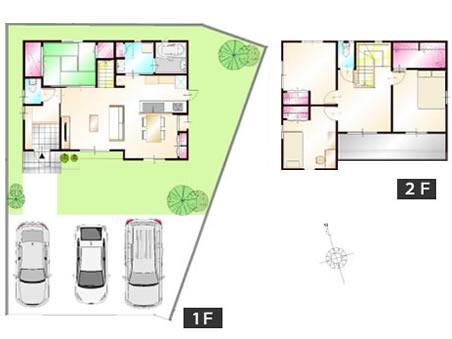 Floor plan. (No. 18, "housework music of the house"), Price 26,980,000 yen, 4LDK, Land area 190.1 sq m , Building area 106.75 sq m