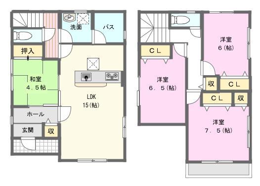 Floor plan. 19,800,000 yen, 4LDK, Land area 156.04 sq m , Building area 97.2 sq m